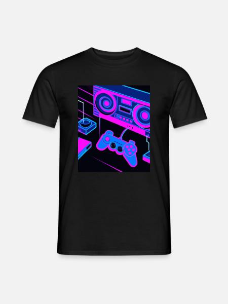 Vaporwave Aesthetic Gaming Konsole Controller - Männer T-Shirt - Schwarz