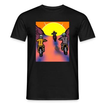 Vaporwave Aesthetic Sonnenuntergang Berge - Männer T-Shirt - Schwarz - Vorne - AI Model Male 178 light (178cm)