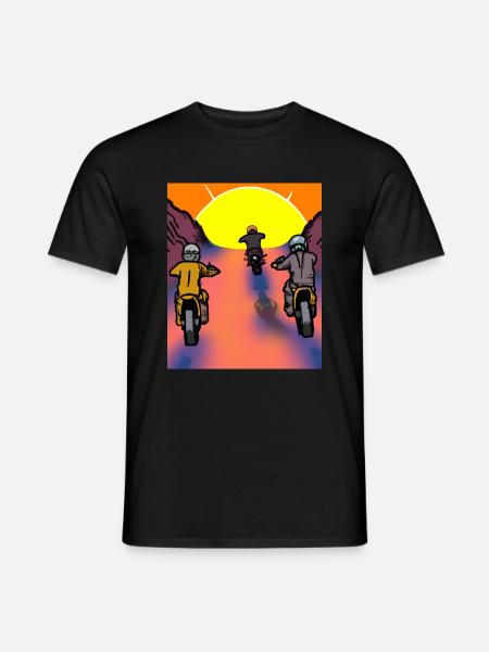 Vaporwave Aesthetic Sunset Mountains - Men's T-Shirt - black