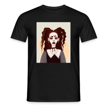 Kubismus Kunst Goth Mädchen In Der Kubistischen - Männer T-Shirt - Schwarz - Vorne - AI Model Male 178 light (178cm)