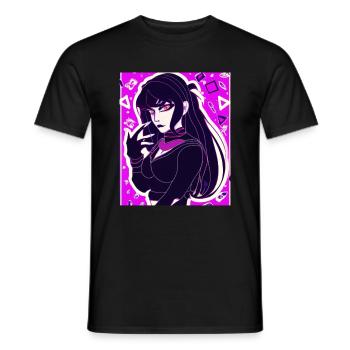 Goth Anime Vaporwave Cute Creepy Goth Girl - Men's T-Shirt - black - Front - AI Model Male 178 light (178cm)