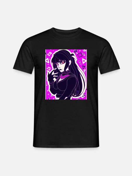Goth Anime Vaporwave Cute Creepy Goth Girl - Men's T-Shirt - black