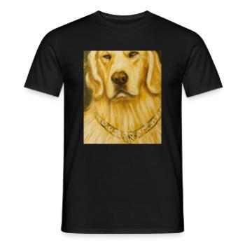 Golden Retriever Portrait Gustav Klimt Style Hund - Männer T-Shirt - Schwarz - Vorne - AI Model Male 178 light (178cm)