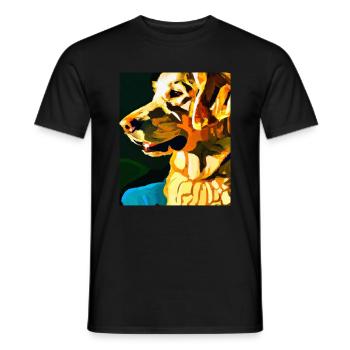 Golden Retriever Portrait Kubismus Hund - Männer T-Shirt - Schwarz - Vorne - AI Model Male 178 light (178cm)