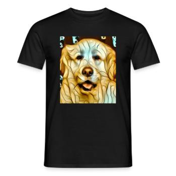 Golden Retriever Portrait Kubismus Hund - Männer T-Shirt - Schwarz - Vorne - AI Model Male 178 light (178cm)