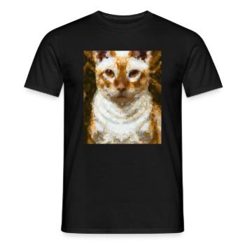 Siam Katzen Portrait Gustav Klimt Style Katze - Männer T-Shirt - Schwarz - Vorne - AI Model Male 178 light (178cm)