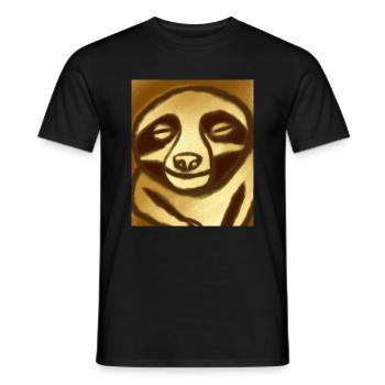 Faultier Portrait Lustig Kubismus Gustav Klimt - Männer T-Shirt - Schwarz - Vorne - AI Model Male 178 light (178cm)