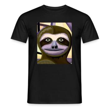 Faultier Portrait Lustig Kubismus - Männer T-Shirt - Schwarz - Vorne - AI Model Male 178 light (178cm)