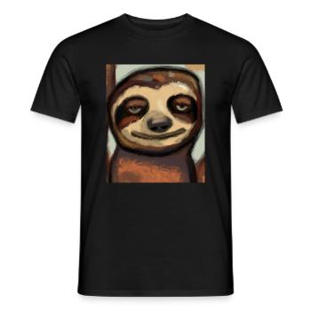 Faultier Portrait Lustig Kubismus - Männer T-Shirt - Schwarz - Vorne - AI Model Male 178 light (178cm)