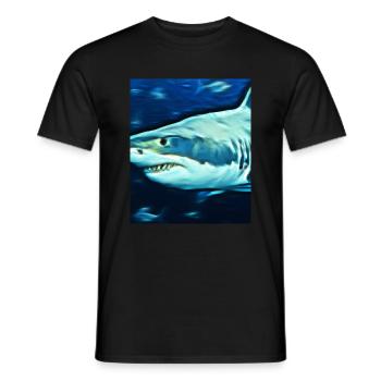 Grand Requin Blanc Vincent Van Gogh Style - T-shirt homme - noir - Devant - AI Model Male 178 light (178cm)