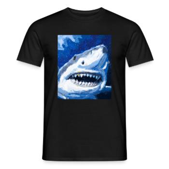 Grand Requin Blanc Vincent Van Gogh Style - T-shirt homme - noir - Devant - AI Model Male 178 light (178cm)