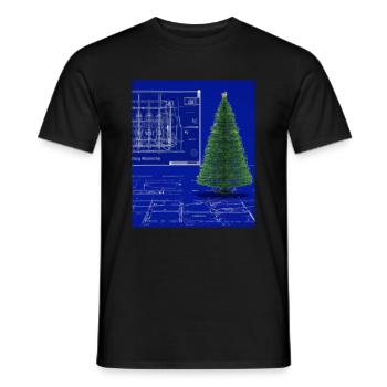 Weihnachten Weihnachtsbaum Schematic Blaupause - Männer T-Shirt - Schwarz - Vorne - AI Model Male 178 light (178cm)