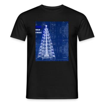 Weihnachten Weihnachtsbaum Schematic Blaupause - Männer T-Shirt - Schwarz - Vorne - AI Model Male 178 light (178cm)