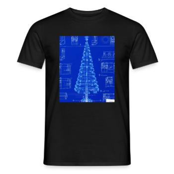 Weihnachten Weihnachtsbaum Schematic Blaupause - Männer T-Shirt - Schwarz - Vorne - AI Model Male 178 light (178cm)