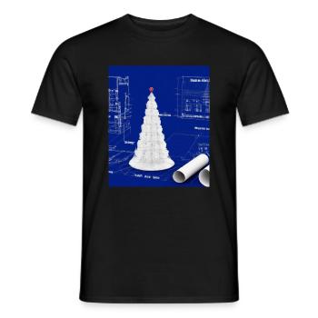 Weihnachten Weihnachtsbaum Schematic Blaupause - Männer T-Shirt - Schwarz - Vorne - AI Model Male 178 light (178cm)