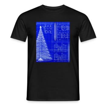 Weihnachten Weihnachtsbaum Schematic Blaupause - Männer T-Shirt - Schwarz - Vorne - AI Model Male 178 light (178cm)