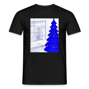 Weihnachten Weihnachtsbaum Schematic Blaupause - Männer T-Shirt - Schwarz - Vorne - AI Model Male 178 light (178cm)