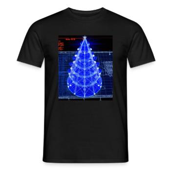 Christmas Christmas Tree Schematic Blueprint - Men's T-Shirt - black - Front - AI Model Male 178 light (178cm)