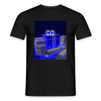 Christmas Christmas Tree Schematic Blueprint - Men's T-Shirt - black - Front - AI Model Male 178 light (178cm)