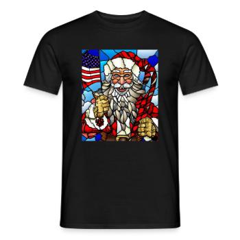 American Christmas Santa Claus - Men's T-Shirt - black - Front - AI Model Male 178 light (178cm)