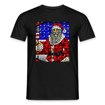 American Christmas Santa Claus - Men's T-Shirt - black - Front - AI Model Male 178 light (178cm)