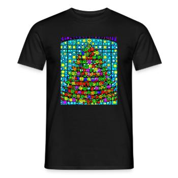 Arbres de Noël Fenêtres de l’église - T-shirt homme - noir - Devant - AI Model Male 178 light (178cm)