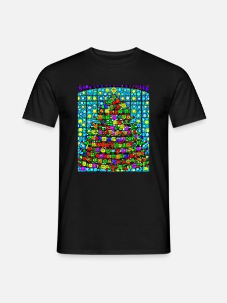 Christmas Christmas Tree Church Windows - Men's T-Shirt - black