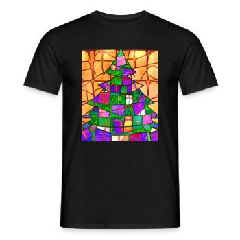 Arbres de Noël Fenêtres de l’église - T-shirt homme - noir - Devant - AI Model Male 178 light (178cm)