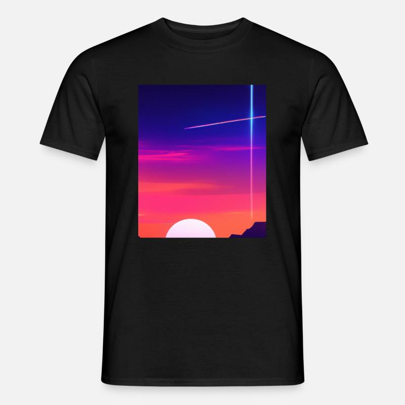 Vaporwave Sun Synthwave Sunset - T-shirt homme - noir
