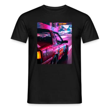 Vaporwave Esthétique Synthwave Car - T-shirt homme - noir - Devant - AI Model Male 178 light (178cm)