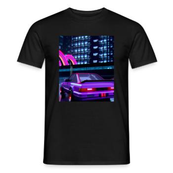 Vaporwave Esthétique Synthwave Car - T-shirt homme - noir - Devant - AI Model Male 178 light (178cm)