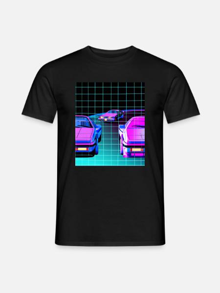 Vaporwave Aesthetic Synthwave Car - Men's T-Shirt - black