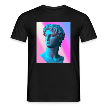 Vaporwave Statue Buste romain - T-shirt homme - noir - Devant - AI Model Male 178 light (178cm)
