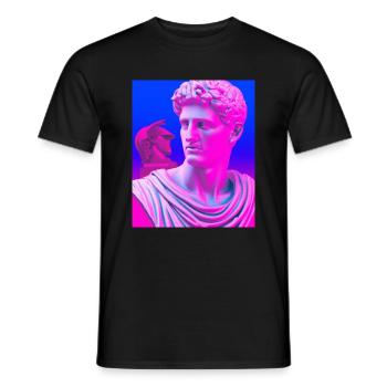 Vaporwave Statue Buste romain - T-shirt homme - noir - Devant - AI Model Male 178 light (178cm)