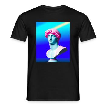Vaporwave Statue Buste romain - T-shirt homme - noir - Devant - AI Model Male 178 light (178cm)