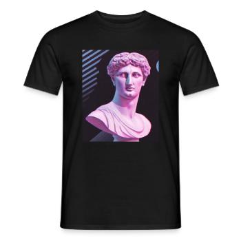 Vaporwave Statue Buste romain - T-shirt homme - noir - Devant - AI Model Male 178 light (178cm)