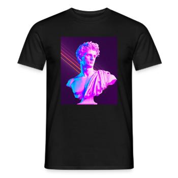 Vaporwave Statue Buste romain - T-shirt homme - noir - Devant - AI Model Male 178 light (178cm)