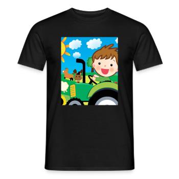 Grüner Traktor Geburtstag Bauernhof Tiere - Männer T-Shirt - Schwarz - Vorne - AI Model Male 178 light (178cm)