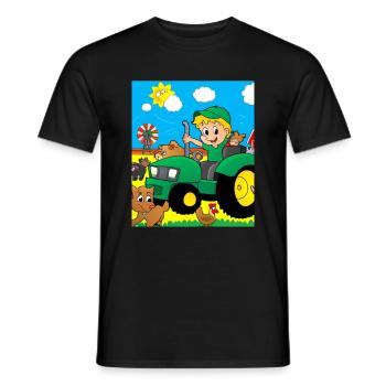 Grüner Traktor Geburtstag Bauernhof Tiere - Männer T-Shirt - Schwarz - Vorne - AI Model Male 178 light (178cm)