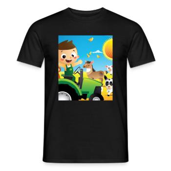Grüner Traktor Geburtstag Bauernhof Tiere - Männer T-Shirt - Schwarz - Vorne - AI Model Male 178 light (178cm)