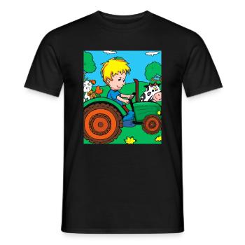 Grüner Traktor Geburtstag Bauernhof Tiere - Männer T-Shirt - Schwarz - Vorne - AI Model Male 178 light (178cm)