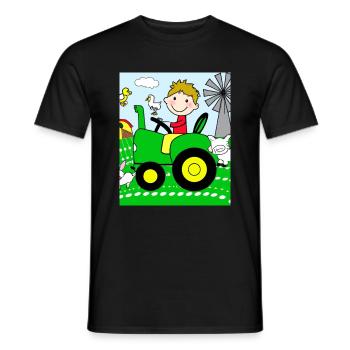 Grüner Traktor Geburtstag Bauernhof Tiere - Männer T-Shirt - Schwarz - Vorne - AI Model Male 178 light (178cm)