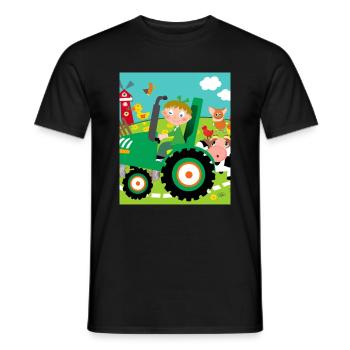 Grüner Traktor Geburtstag Bauernhof Tiere - Männer T-Shirt - Schwarz - Vorne - AI Model Male 178 light (178cm)