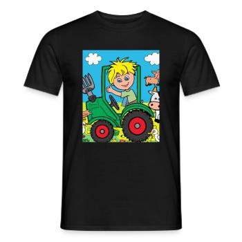 Grüner Traktor Geburtstag Bauernhof Tiere - Männer T-Shirt - Schwarz - Vorne - AI Model Male 178 light (178cm)