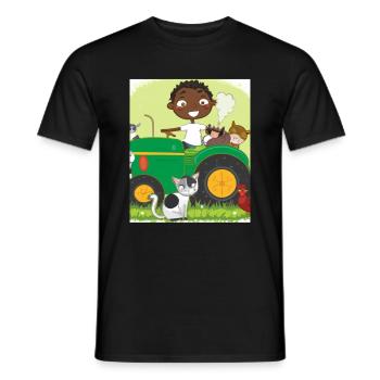 Grüner Traktor Geburtstag Bauernhof Tiere - Männer T-Shirt - Schwarz - Vorne - AI Model Male 178 light (178cm)