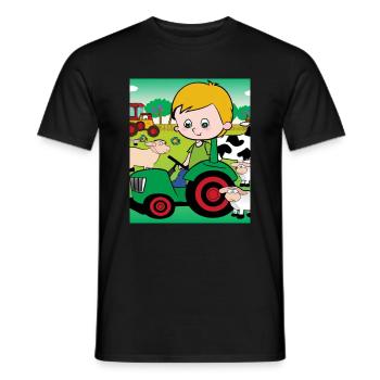 Grüner Traktor Geburtstag Bauernhof Tiere - Männer T-Shirt - Schwarz - Vorne - AI Model Male 178 light (178cm)