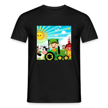 Grüner Traktor Geburtstag Bauernhof Tiere - Männer T-Shirt - Schwarz - Vorne - AI Model Male 178 light (178cm)