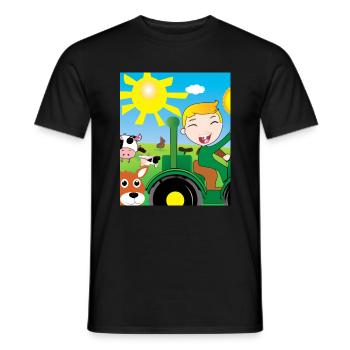 Grüner Traktor Geburtstag Bauernhof Tiere - Männer T-Shirt - Schwarz - Vorne - AI Model Male 178 light (178cm)