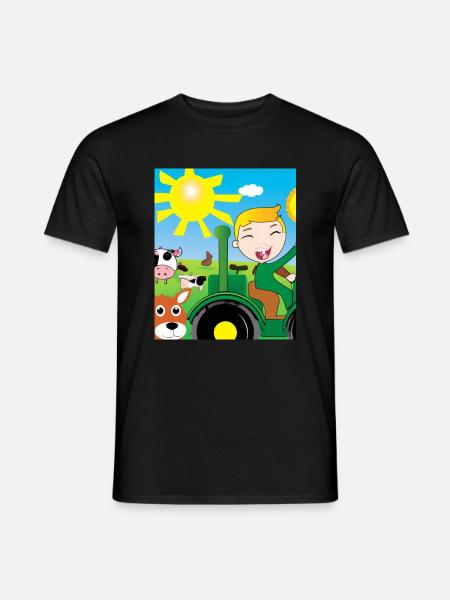 Grüner Traktor Geburtstag Bauernhof Tiere - Männer T-Shirt - Schwarz