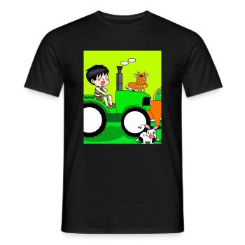 Grüner Traktor Geburtstag Bauernhof Tiere - Männer T-Shirt - Schwarz - Vorne - AI Model Male 178 light (178cm)